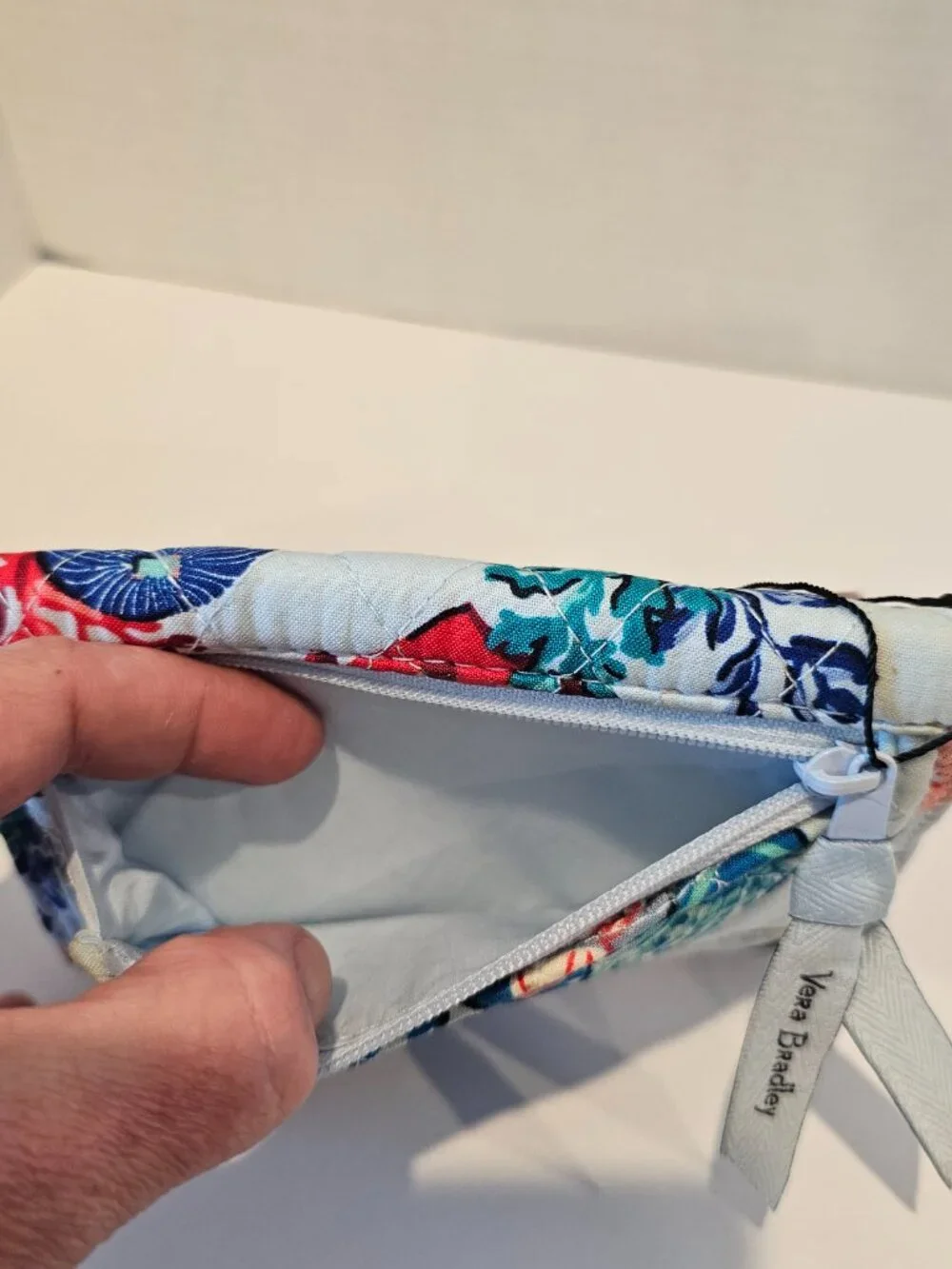 Vera Bradley RFID Euro Wallet Anchors Aweigh Ocean Turtle Water Blue Green